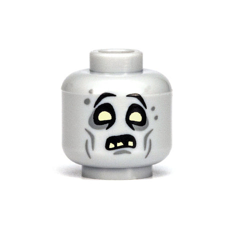 Custom Minifig zombie head with white flesh