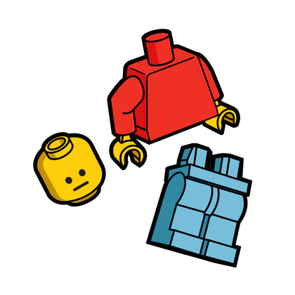 Minifig parts neutral face head on light tone