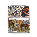 Leopard, zebra, giraffe and tiger pattern on custom minifig tiles
