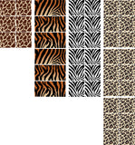 Leopard, zebra, giraffe and tiger pattern on custom minifig tiles